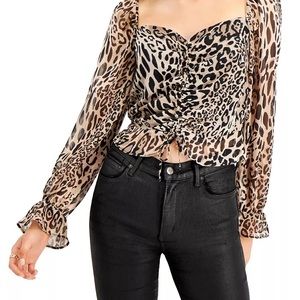 Bar lll ruched cheetah top